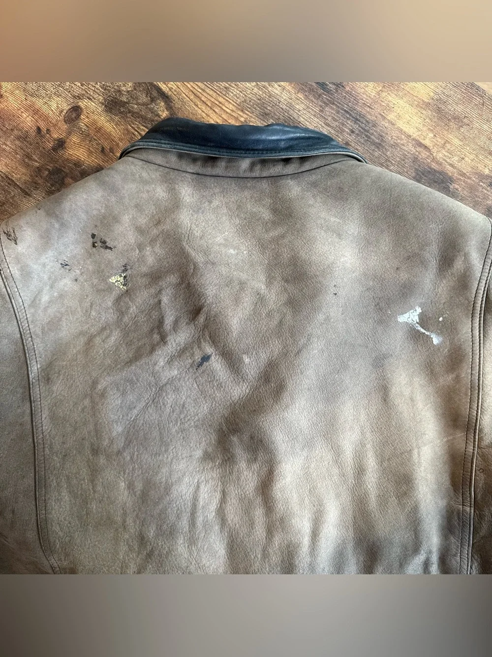 Vintage 80s Wilsons Leather Faded Brown Leather Bomber Jacket Grunge ~ Size XL